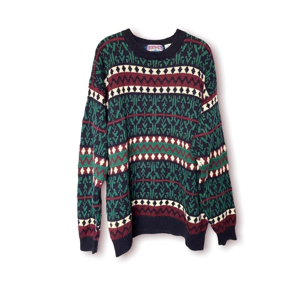 Rare 80s vintage chunky knit grandpa sweater! - XL